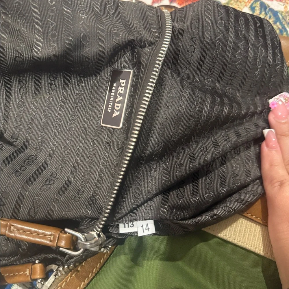 Prada Olive Green and Tan Shoulder Bag - Picture 7 of 8